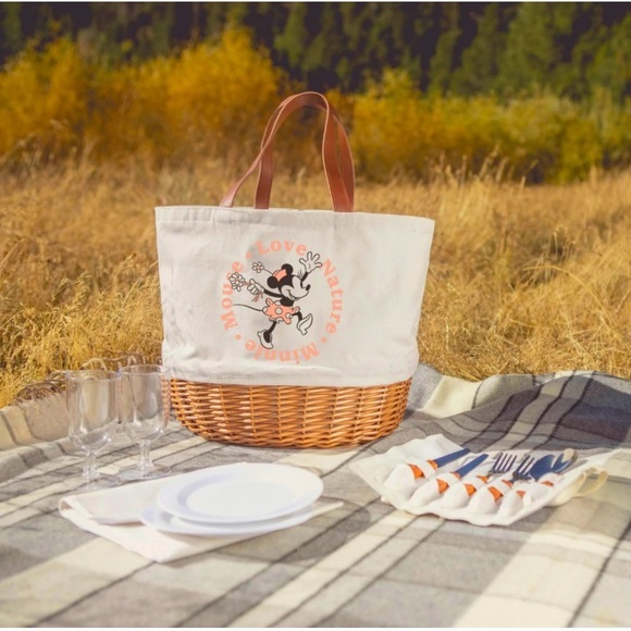 Disney Other - Disney Minnie Mouse Canvas Tote Picnic Basket